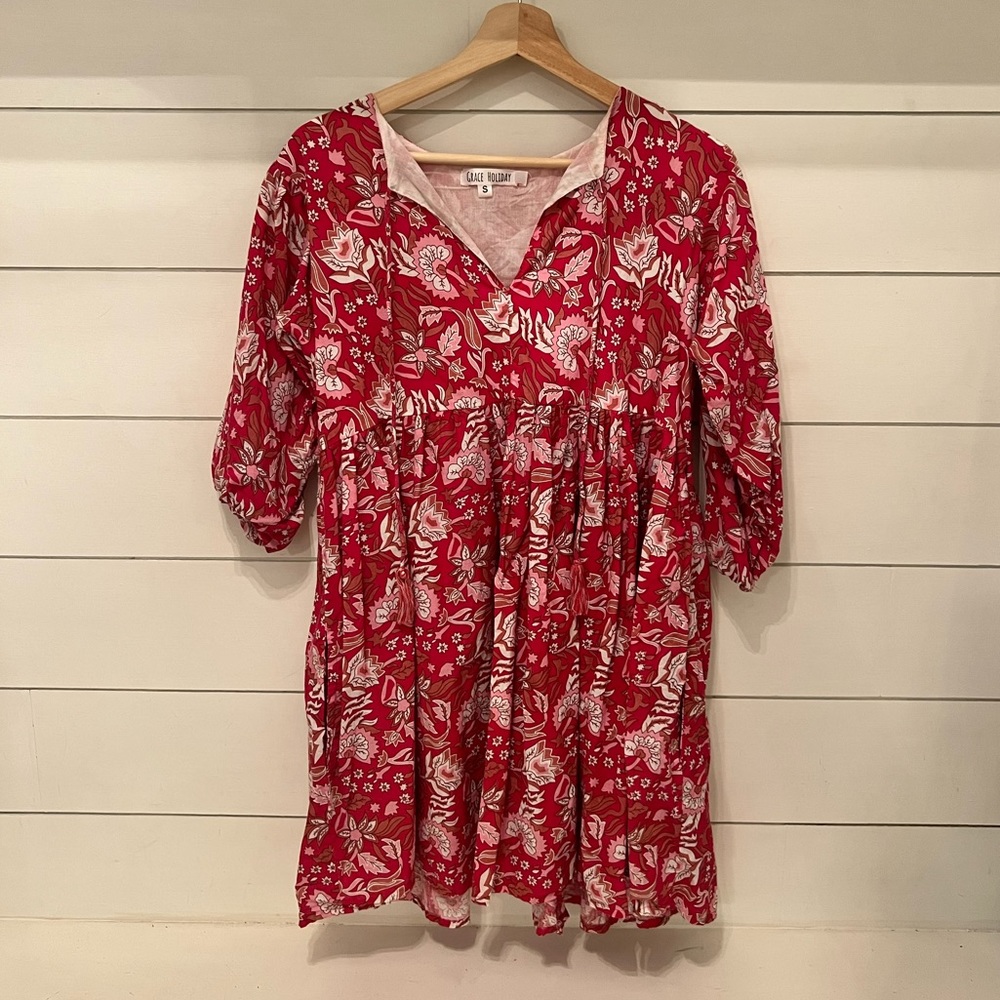 Grace Holliday red block print dress